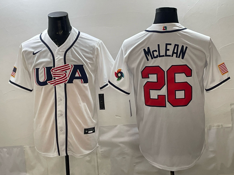 Men 2026 World cup white MLB Nike jersey 0077->->MLB Jersey